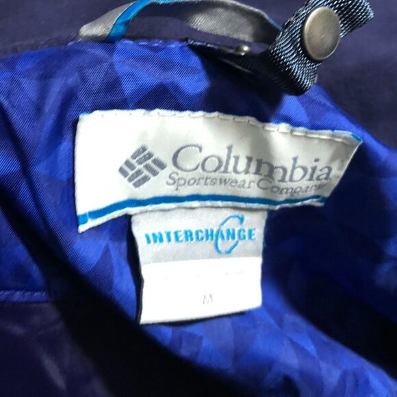 Columbia Womens Interchange Jacket Medium Blue Geo Outer West Thermal Coil - Picture 3 of 16